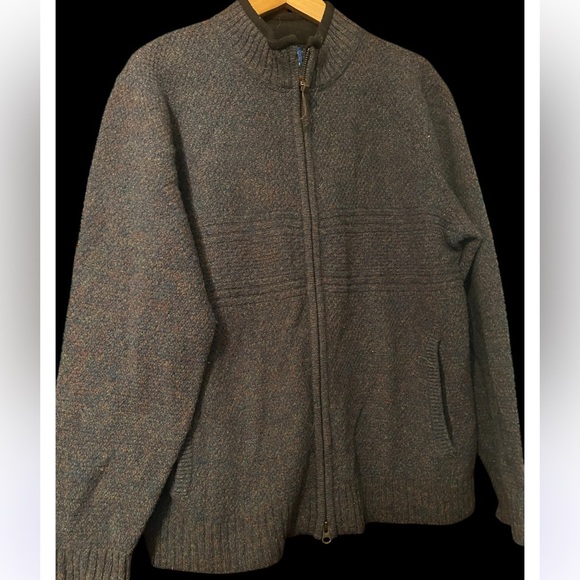 Pendleton Sweater Mens Medium Full Zip Washable Wool Knit Warm Comfort - Picture 2 of 9